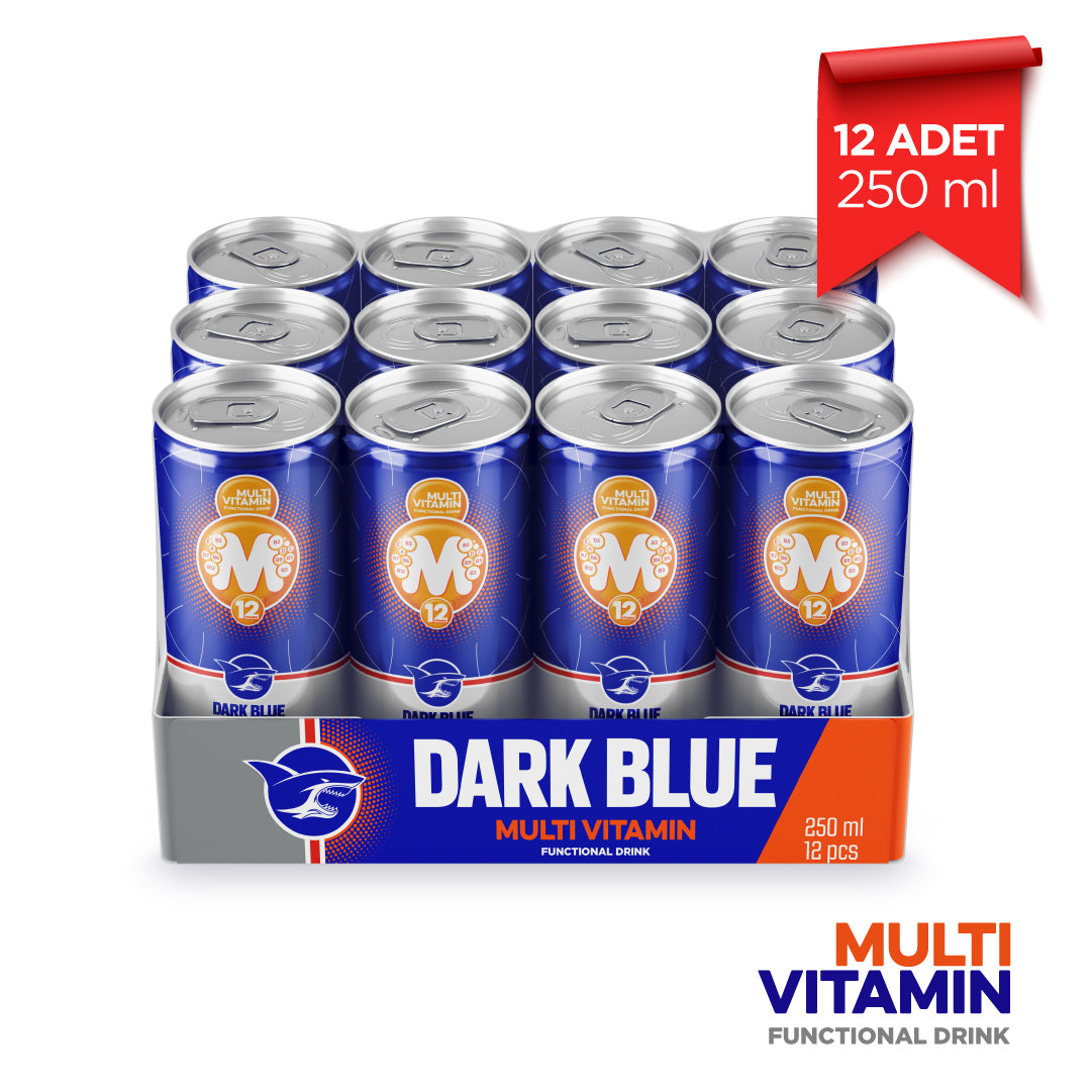 Dark Blue Multivitamin Enerji İçeceği, 250 ml (12'li Paket, 12 adet x 250 ml)