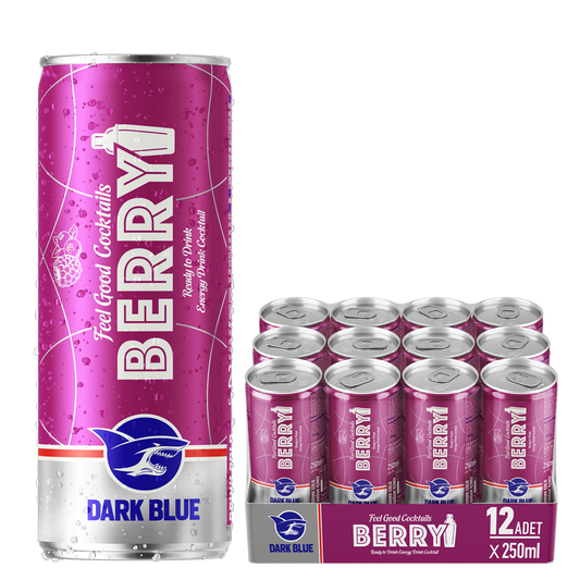 Dark Blue Berry Enerji İçeceği, 250 ml (12'li Paket, 12 adet x 250 ml)