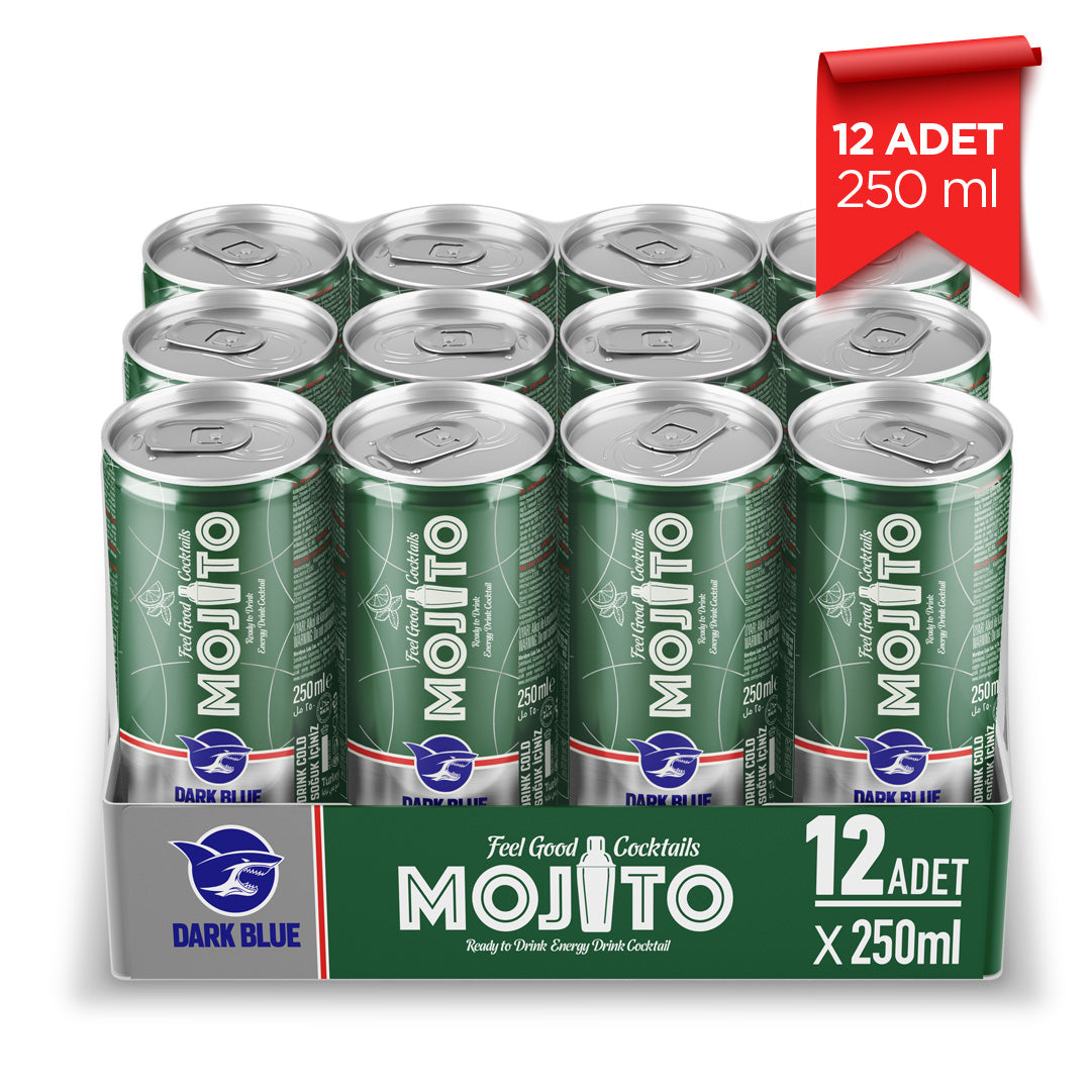 Dark Blue Mojito Enerji İçeceği, 250 ml (12'li Paket, 12 adet x 250 ml)