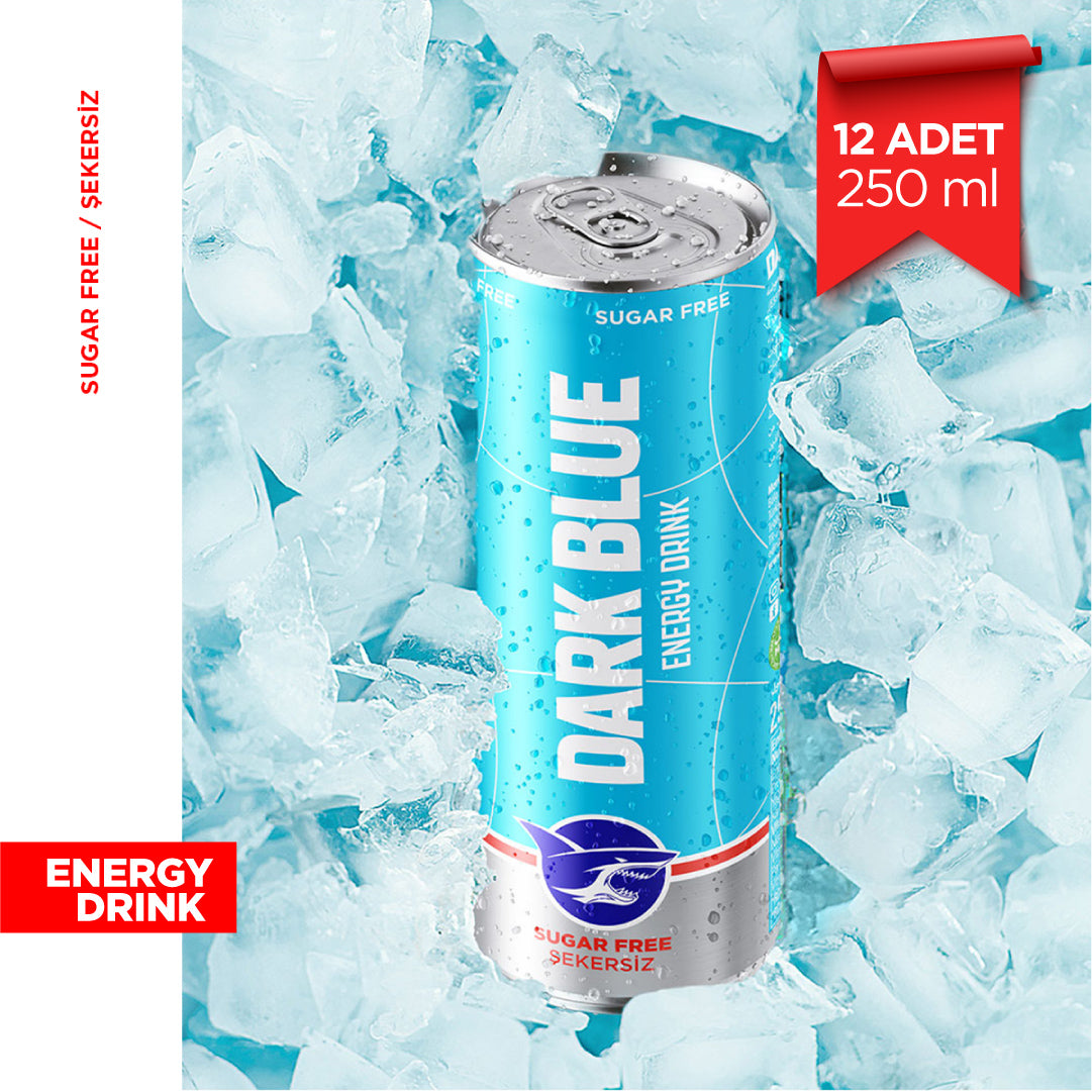 Dark Blue Enerji İçeceği, Şekersiz, 250 ml (12'li Paket, 12 adet x 250 ml)